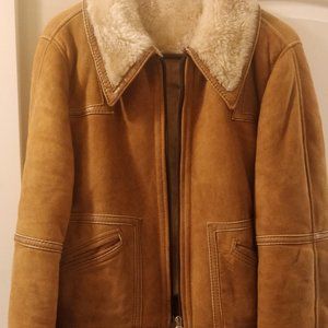 Vintage shearling lined cropped jacket